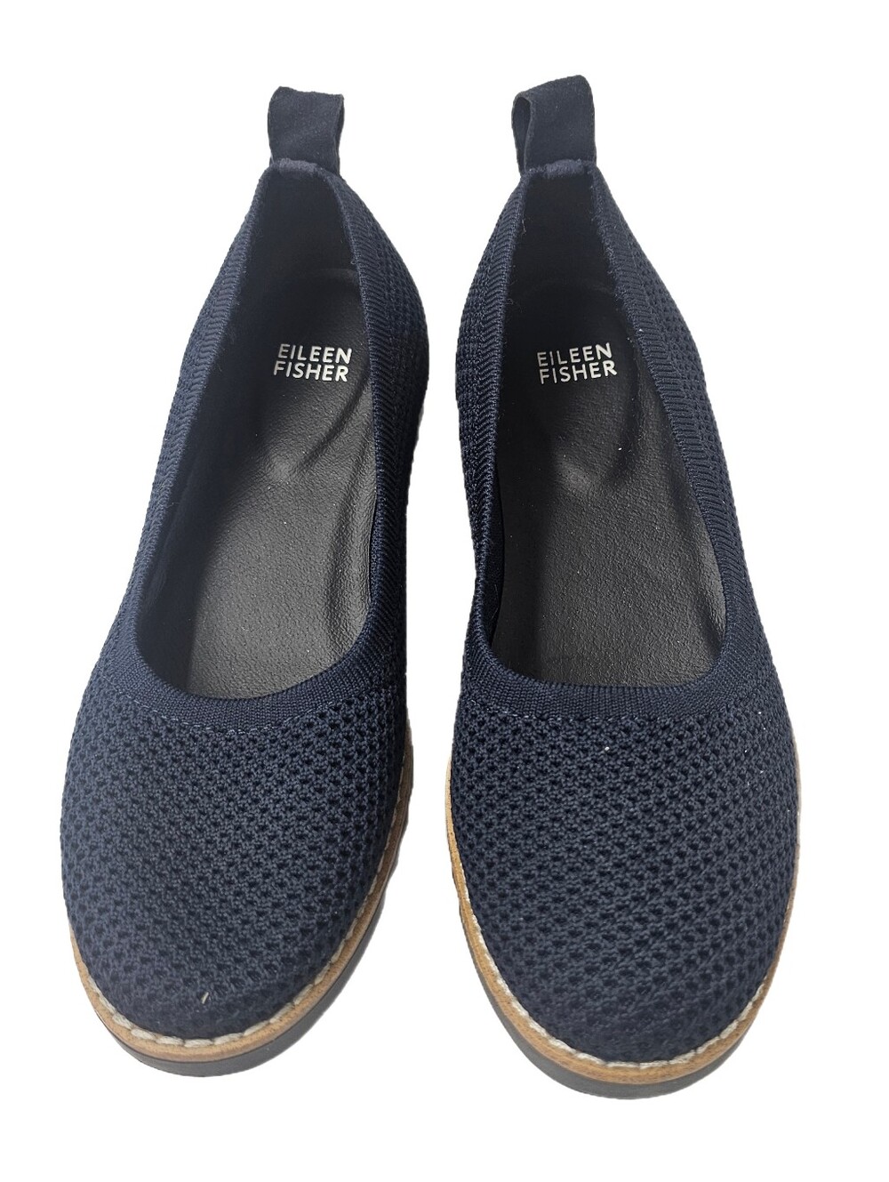 Eileen Fisher Etta Knit Slip-On Ballet Flats Midnight Navy NWOB Women's 7